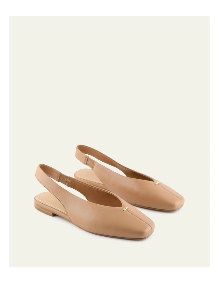 Ashlee Dress Flats in Tan Leather image 3