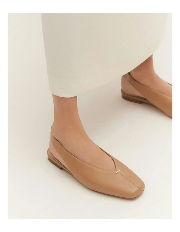 Ashlee Dress Flats in Tan Leather image 7