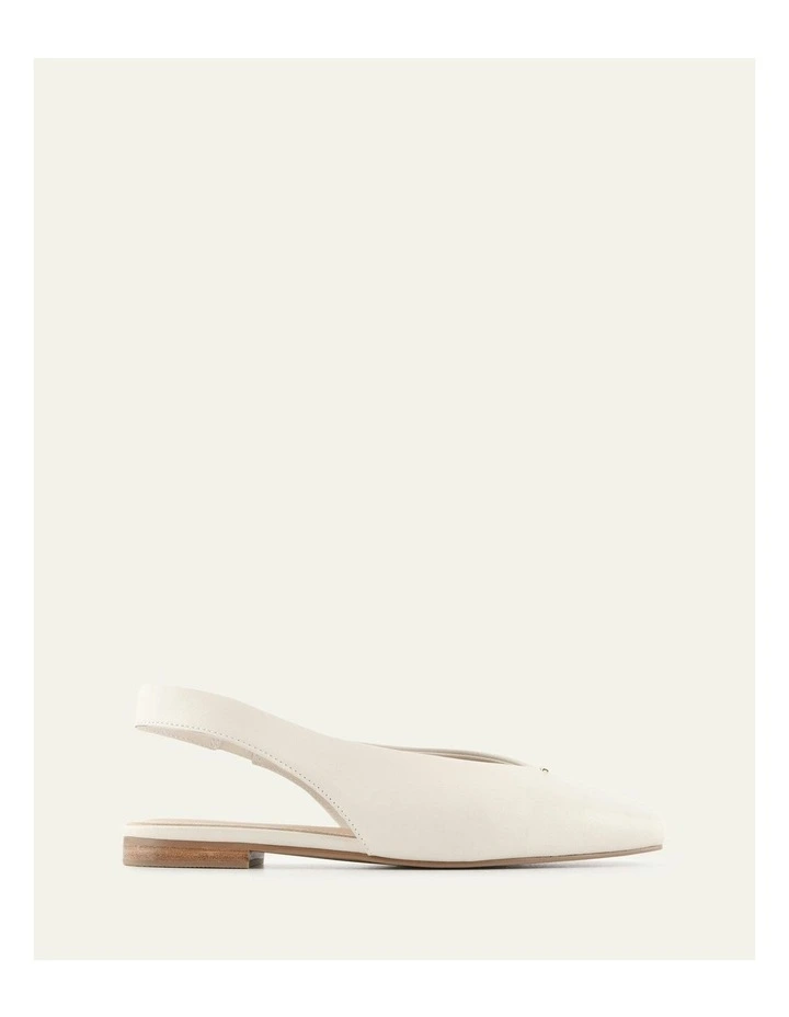 Ashlee Dress Flats in Off White Leather image 1
