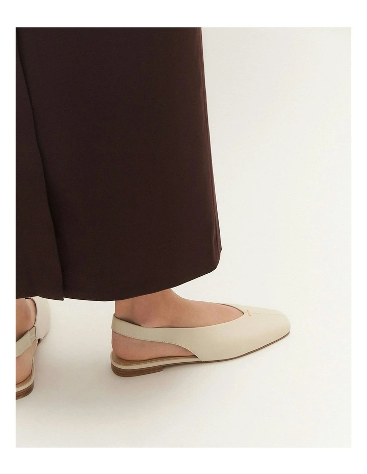 Ashlee Dress Flats in Off White Leather image 2