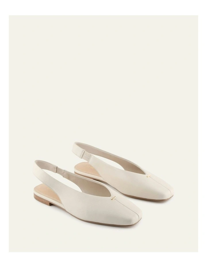 Ashlee Dress Flats in Off White Leather image 3