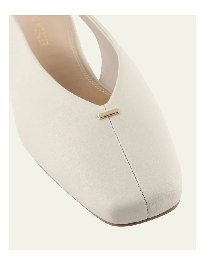 Ashlee Dress Flats in Off White Leather image 4
