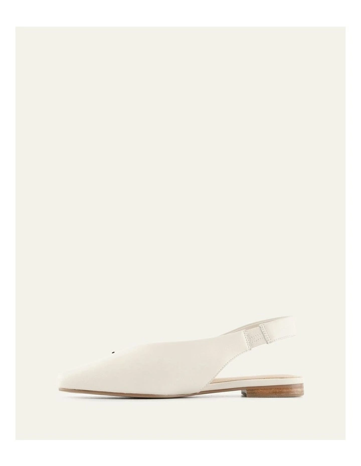 Ashlee Dress Flats in Off White Leather image 6