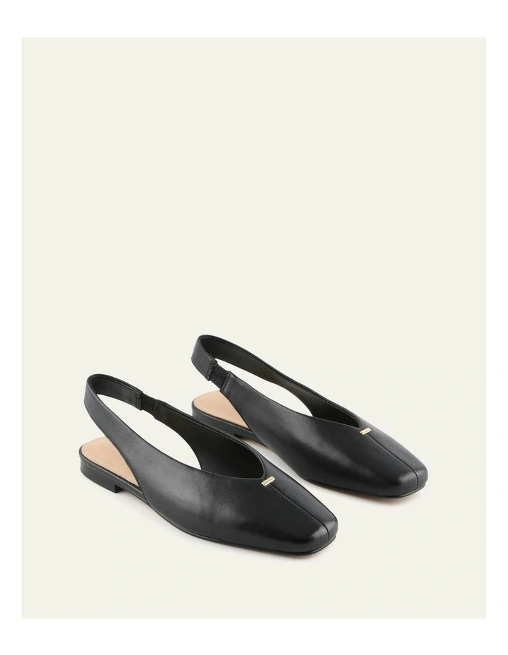 Ashlee Dress Flats in Black Leather image 3