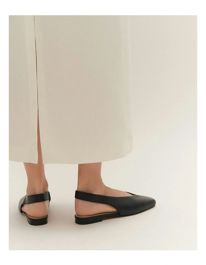 Ashlee Dress Flats in Black Leather image 7