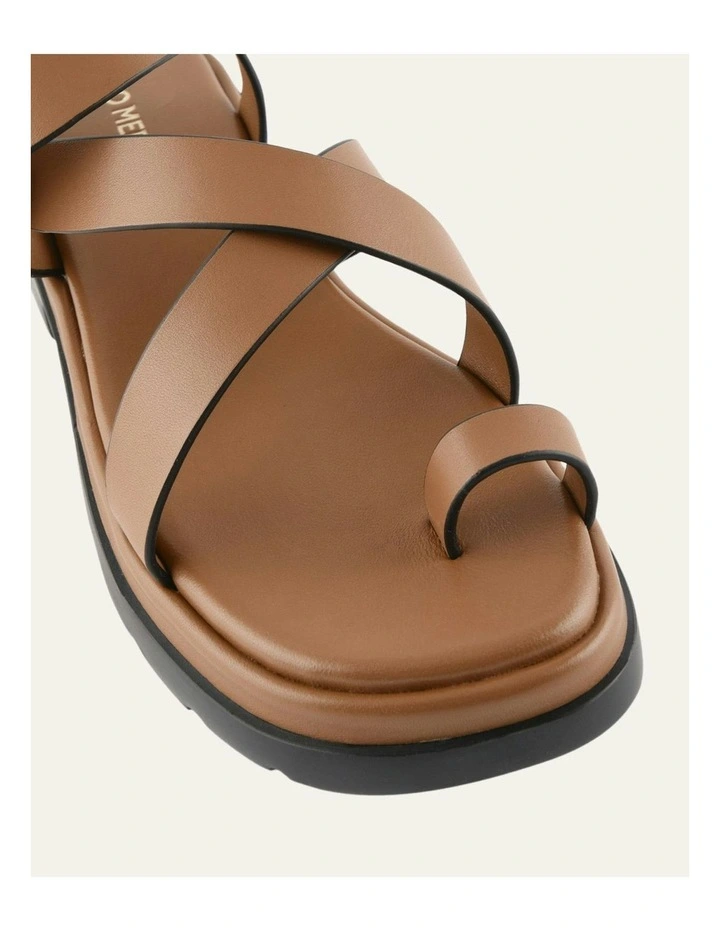 Tommy Flat Sandals Tuscan in Tan Leather image 4