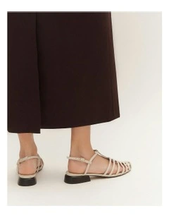 Nancy Dress Flats in Off White Leather