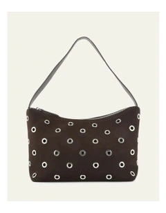 Morris Shoulder Bag in Bitter Choc Suede