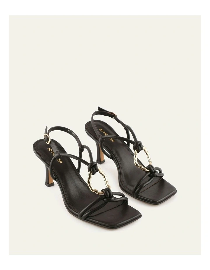 Knight Mid Heel Sandals in Bitter Choc Leather image 3