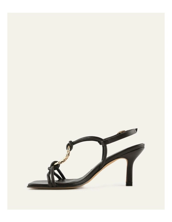 Knight Mid Heel Sandals in Bitter Choc Leather image 6