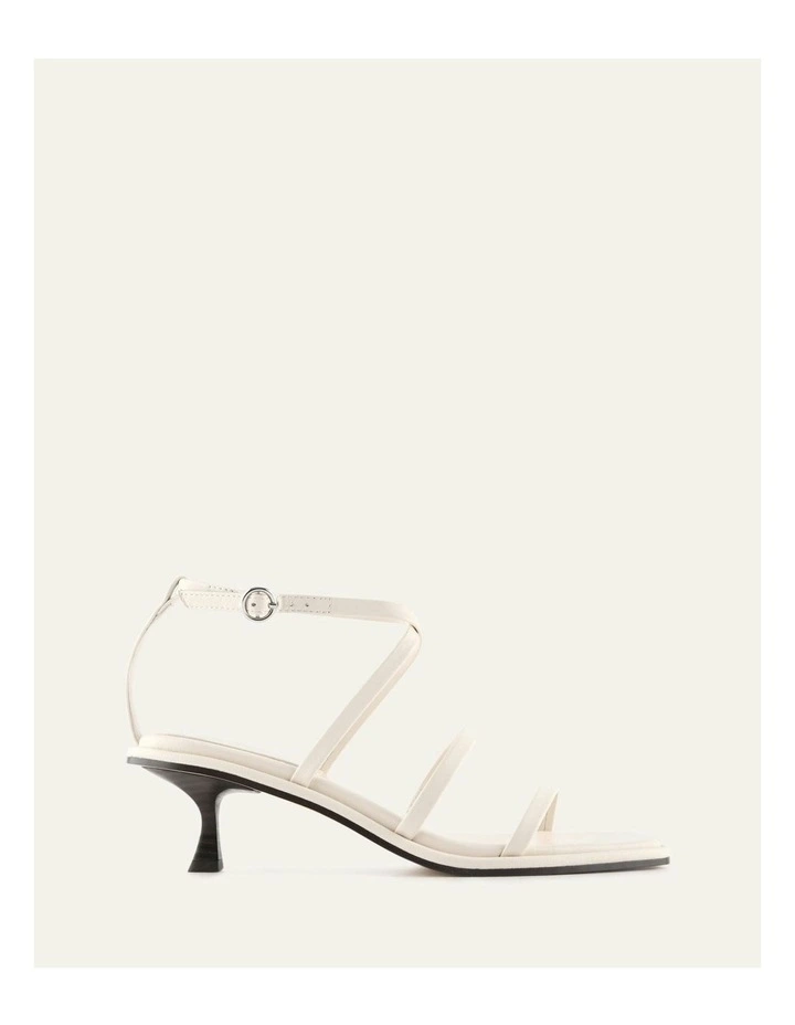 Tucker Mid Heel Sandals in Off White Leather image 1