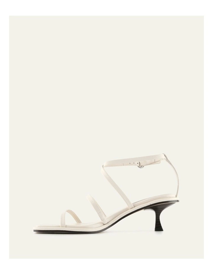 Tucker Mid Heel Sandals in Off White Leather image 6