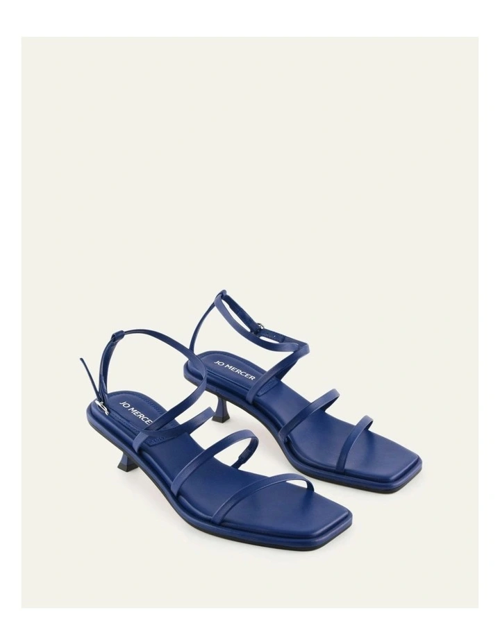 Tucker Mid Heel Sandals in Cobalt Leather image 3