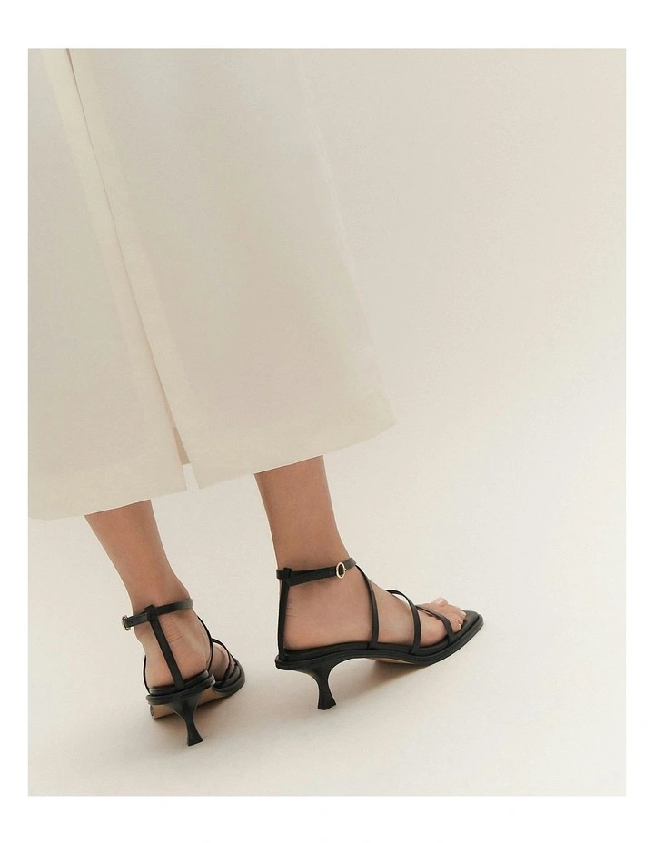 Tucker Mid Heel Sandals in Black image 1