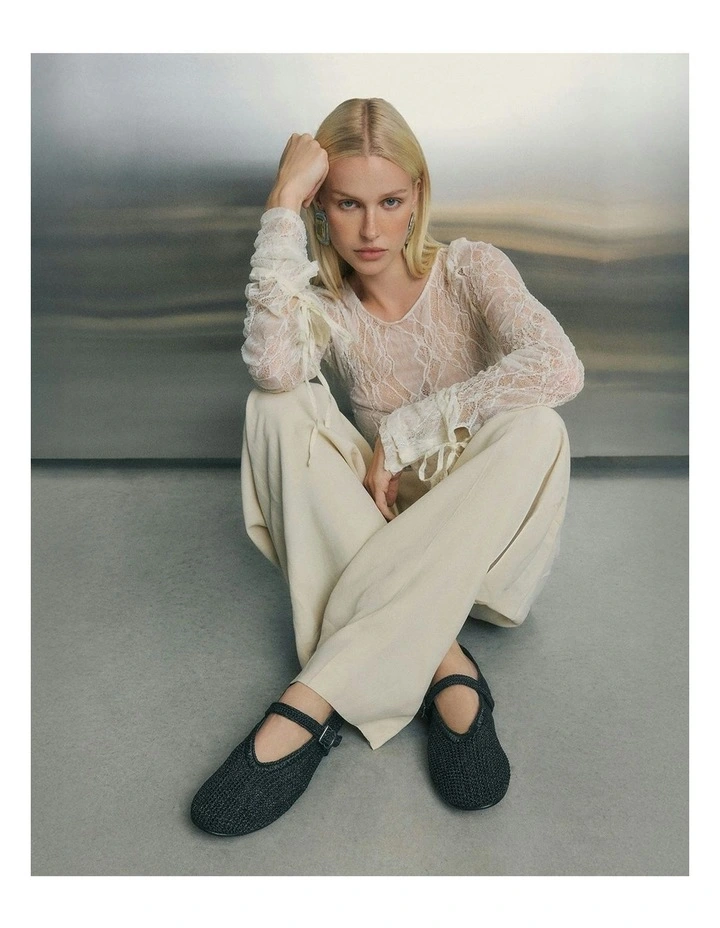 Georgie Ballet Flats in Black image 6