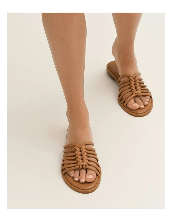 Chia Flat Sandals in Tuscan Tan Leather image 2