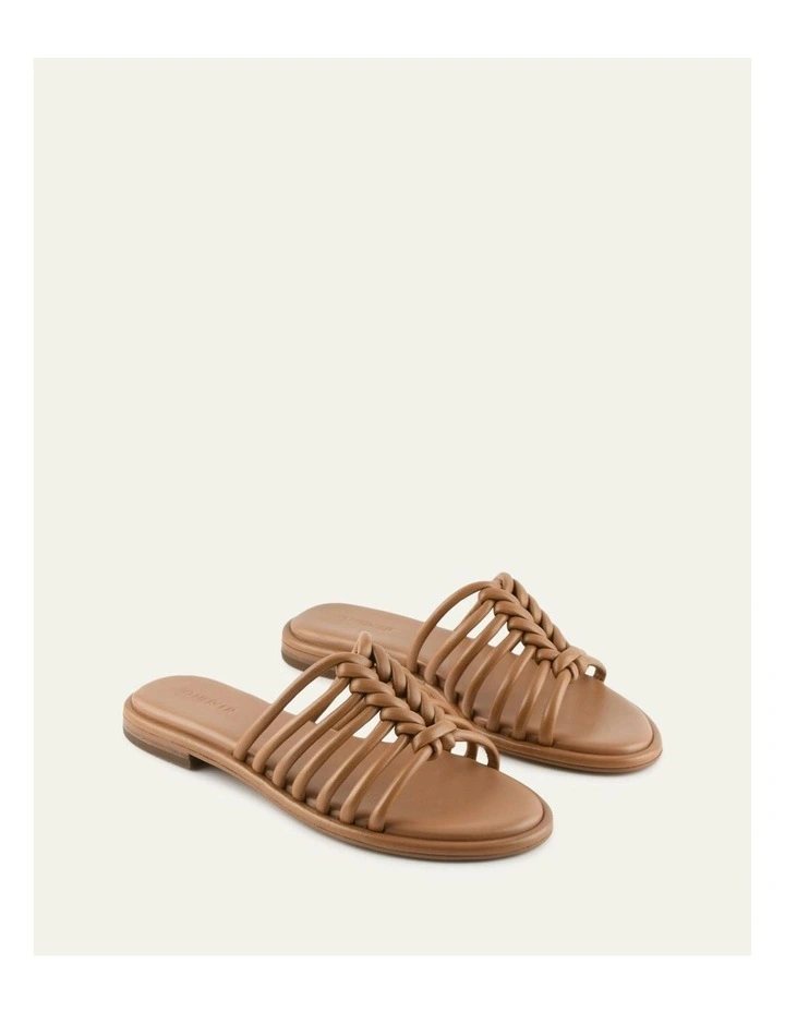 Chia Flat Sandals in Tuscan Tan Leather image 3