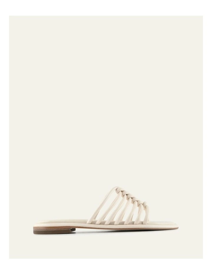 Chia Flat Sandals in Off White Leather image 1