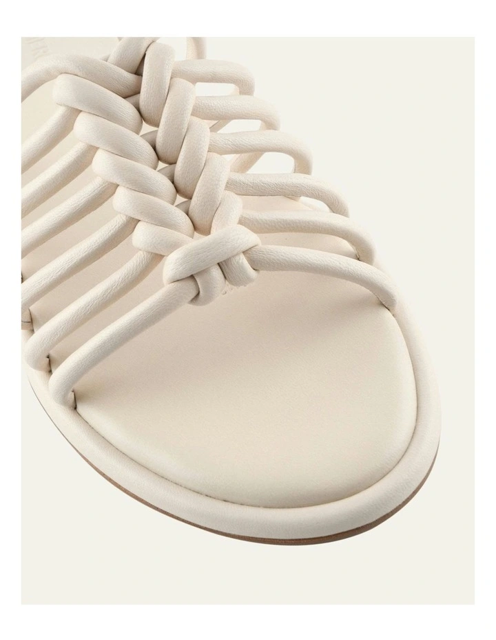 Chia Flat Sandals in Off White Leather image 4