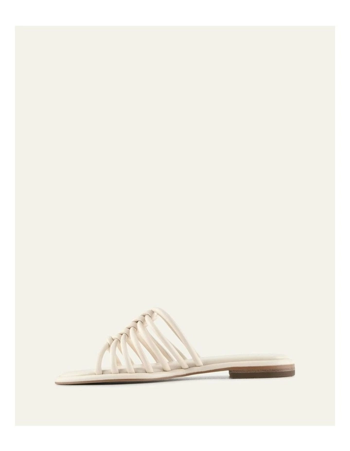 Chia Flat Sandals in Off White Leather image 6