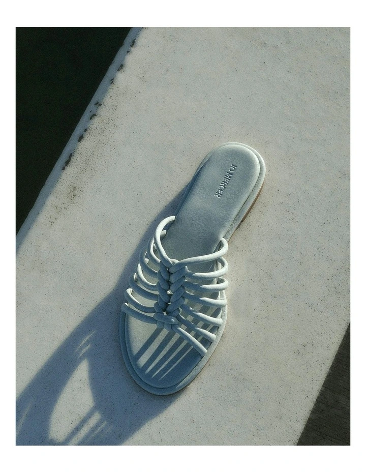 Chia Flat Sandals in Dusk Blue Leather image 2