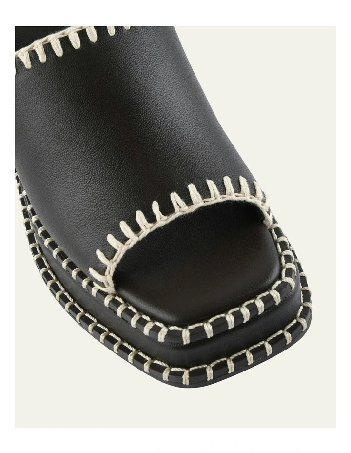 Frankie High Wedge Sandals in Bitter Choc Leather image 4