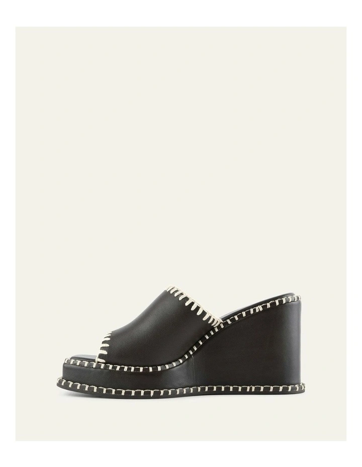 Frankie High Wedge Sandals in Bitter Choc Leather image 6