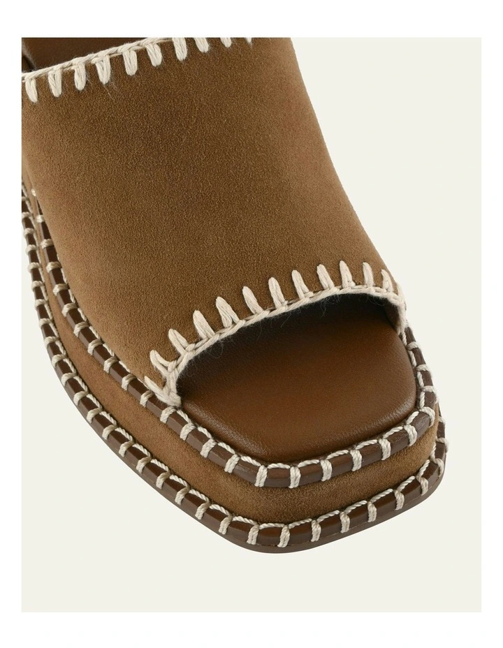Frankie High Wedge Sandals in Biscuit Suede image 4