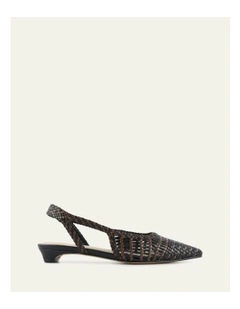 Aubrey Dress Flats in Black/Pecan Leather