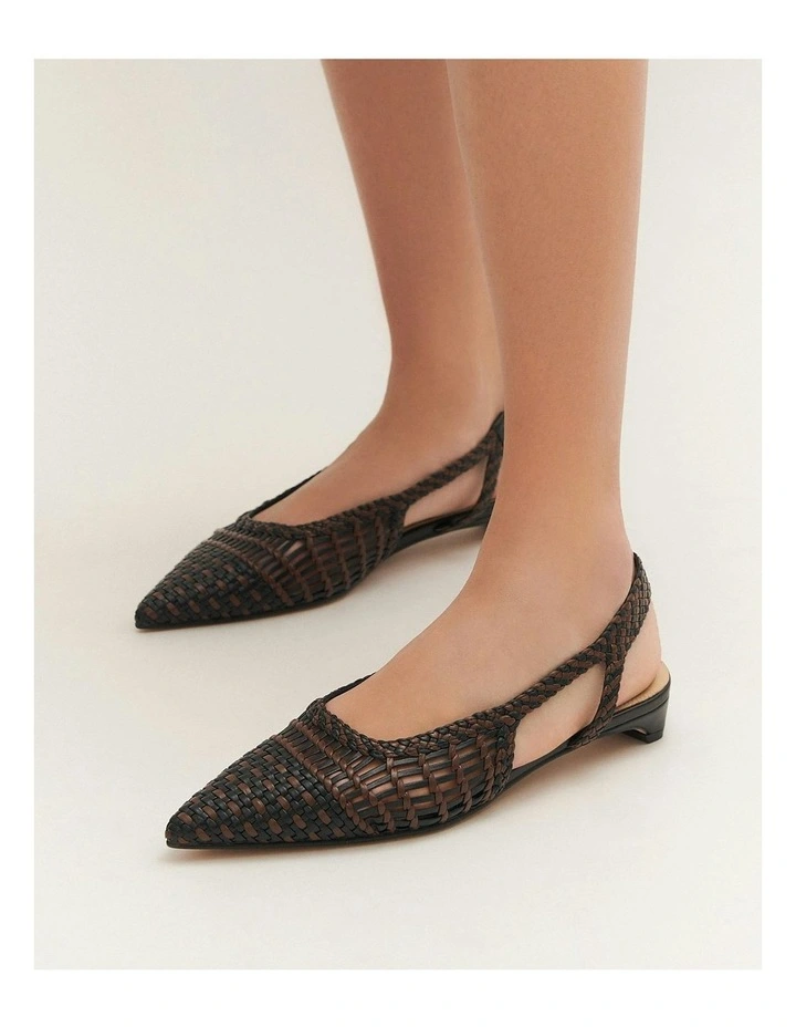 Aubrey Dress Flats in Black/Pecan Leather image 2