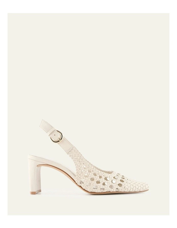 Oscar Mid Heels in Off White Leather image 1