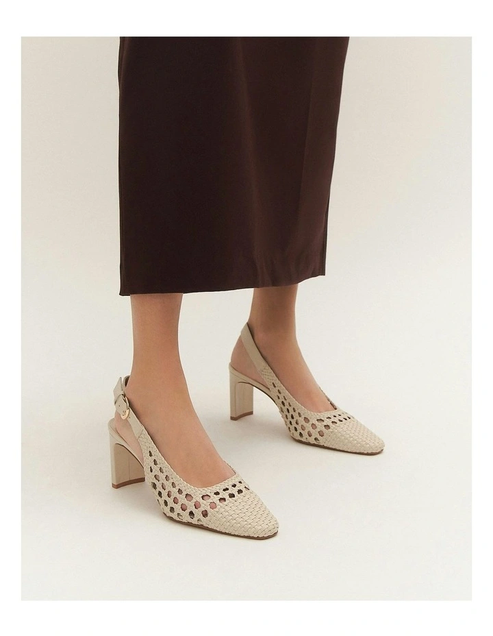 Oscar Mid Heels in Off White Leather image 2