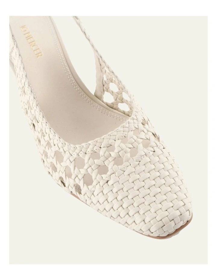 Oscar Mid Heels in Off White Leather image 4