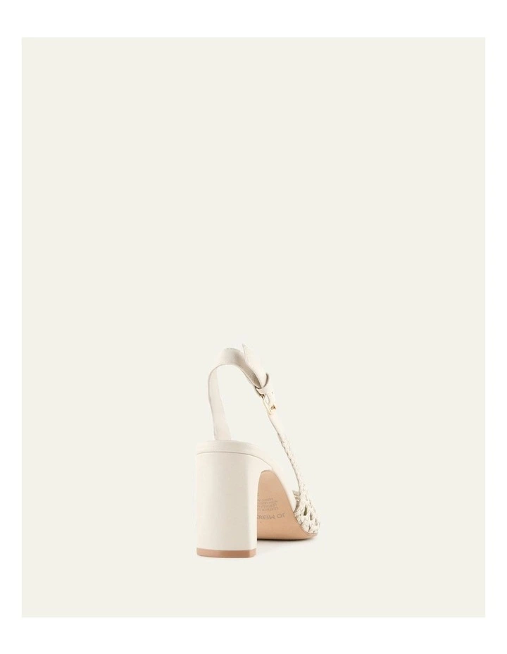 Oscar Mid Heels in Off White Leather image 5