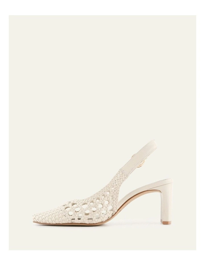 Oscar Mid Heels in Off White Leather image 6