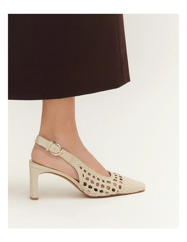 Oscar Mid Heels in Off White Leather image 7