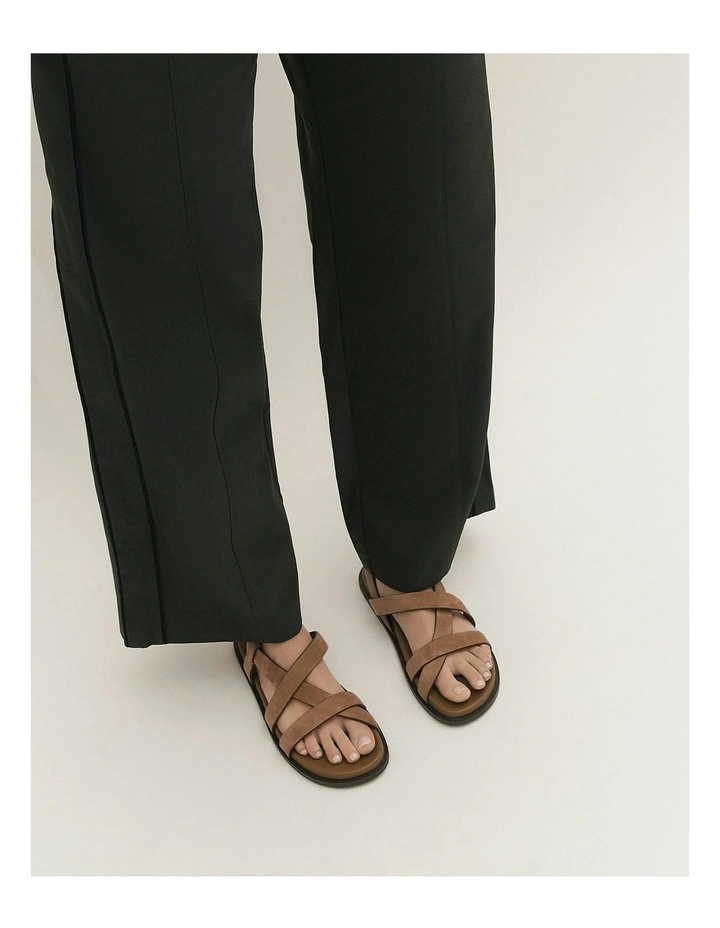 Falcon Flat Sandals in Latte Suede image 2