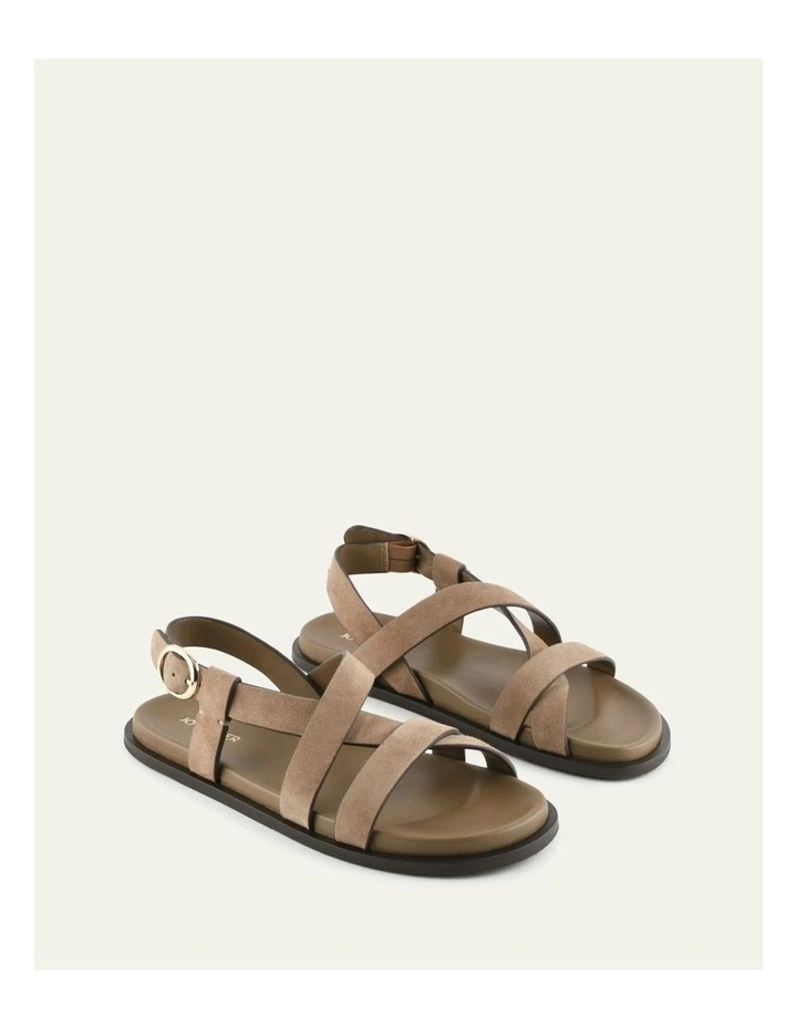 Falcon Flat Sandals in Latte Suede image 3