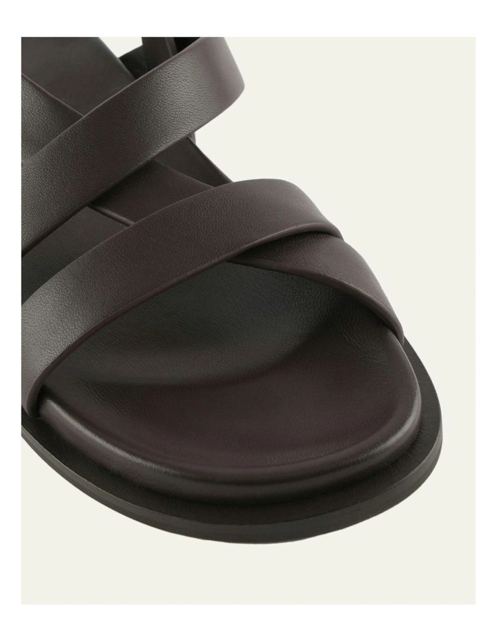 Falcon Leather Flat Sandals in Bitter Chocolate image 4