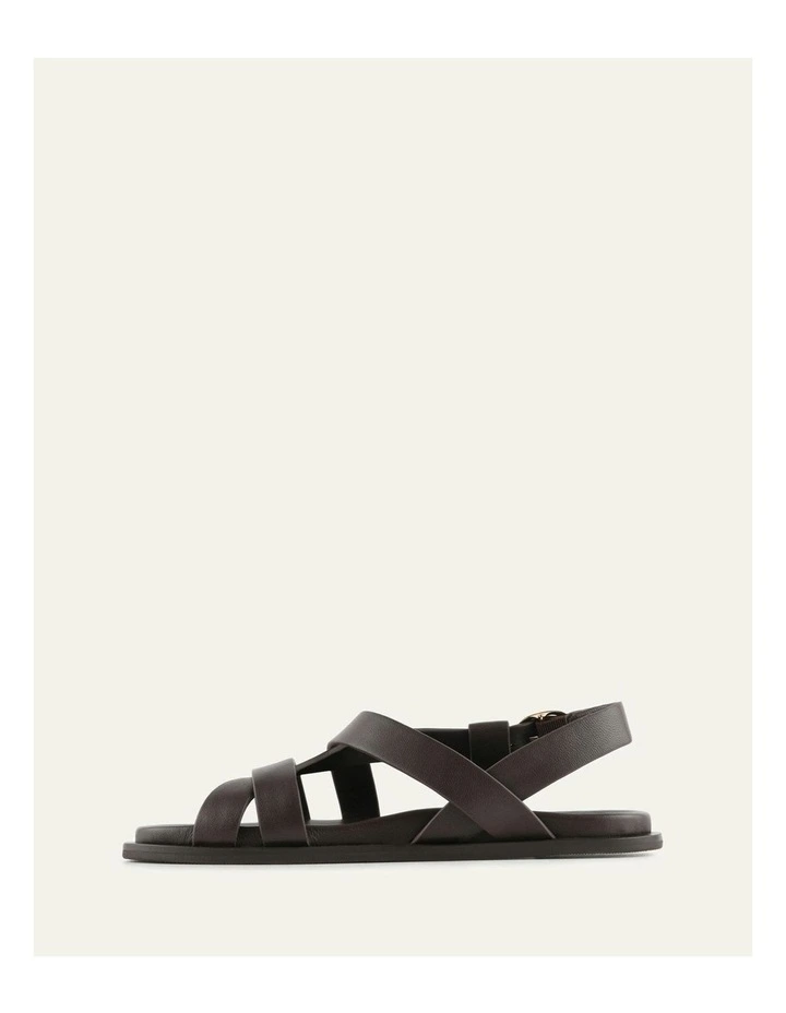 Falcon Leather Flat Sandals in Bitter Chocolate image 6