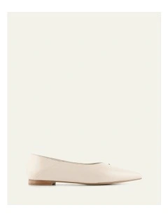 Dixon Ballet Flats in Off White Leather