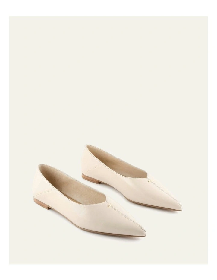 Dixon Ballet Flats in Off White Leather image 3