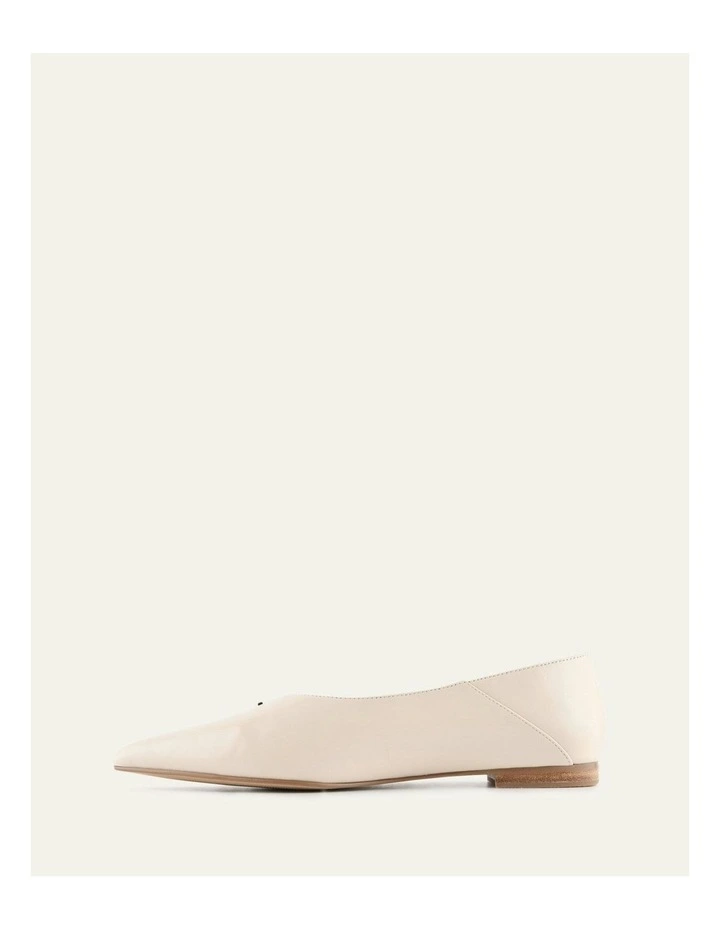 Dixon Ballet Flats in Off White Leather image 6