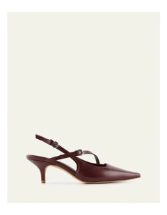 Skye Low Heels in Mulberry Leather