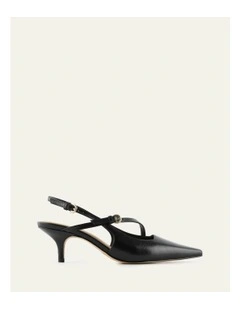 Skye Low Heels in Black Leather