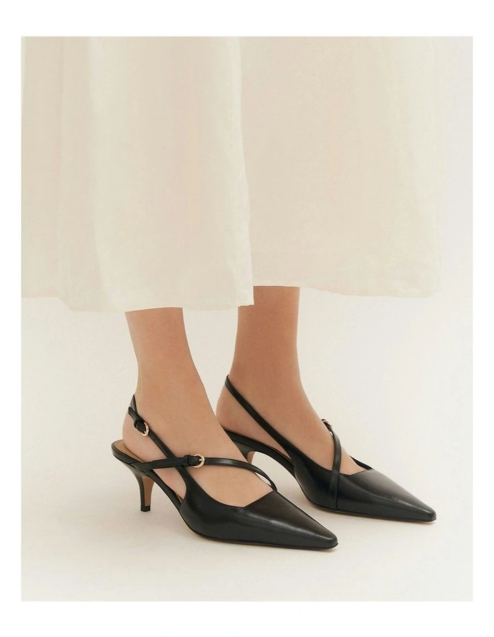 Skye Low Heels in Black Leather image 2