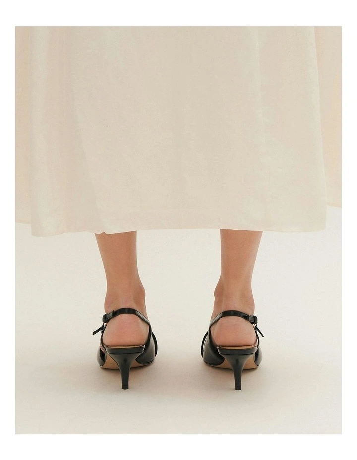 Skye Low Heels in Black Leather image 7