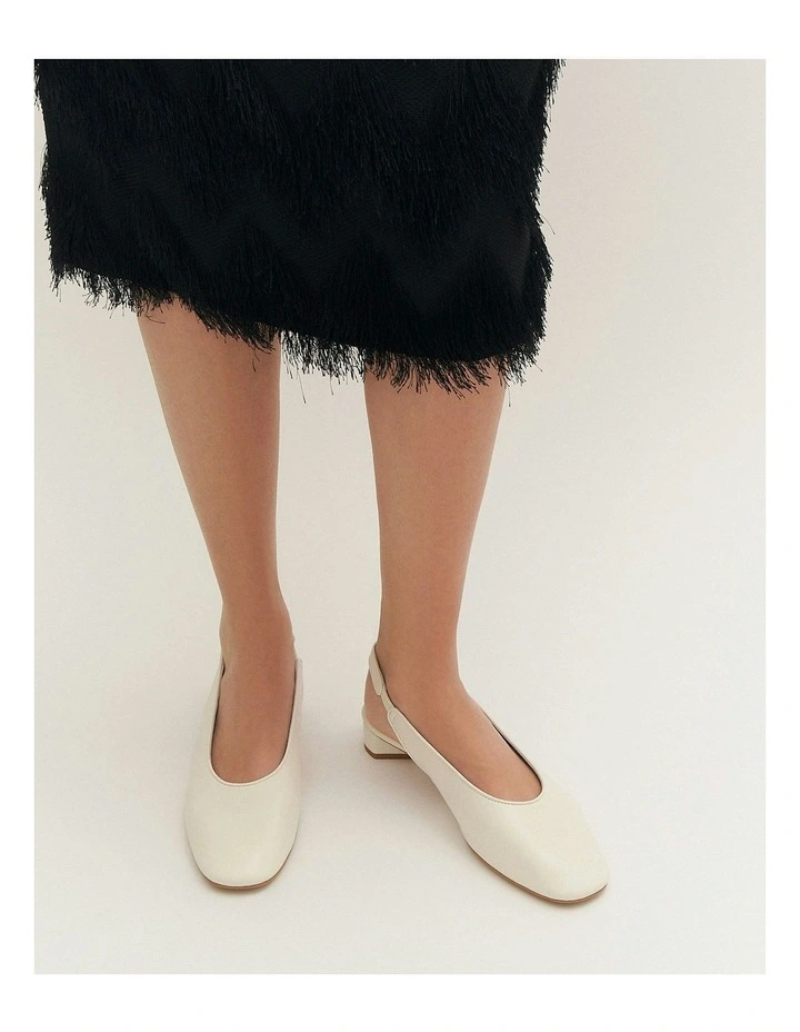 Orbit Low Heels in Off White Leather image 2