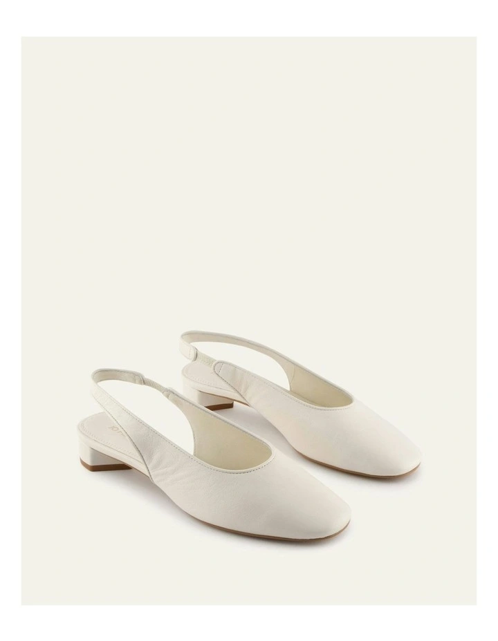 Orbit Low Heels in Off White Leather image 3