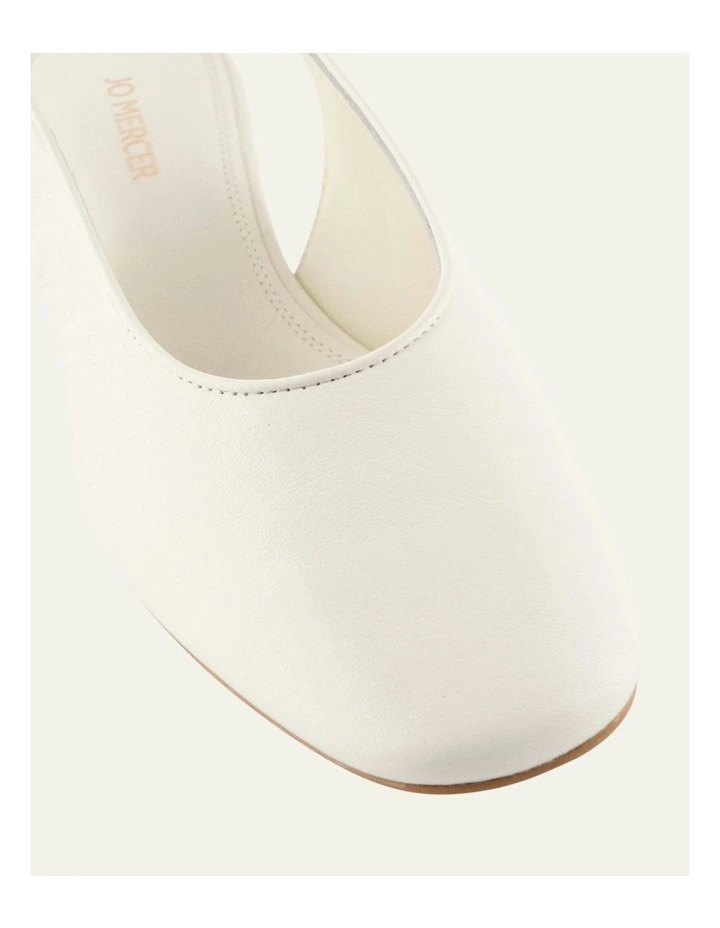 Orbit Low Heels in Off White Leather image 4